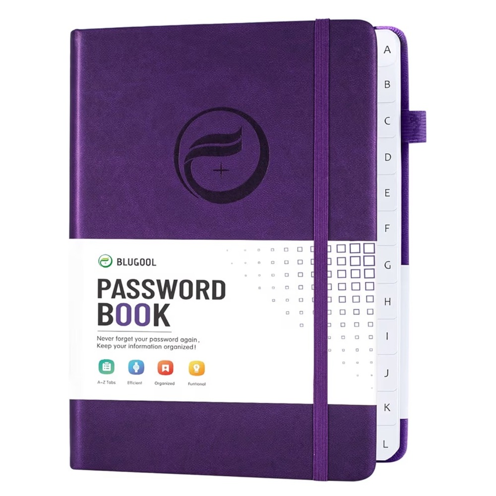 🥇 B82- Password Book with Alphabetical Tabs, Hardcover